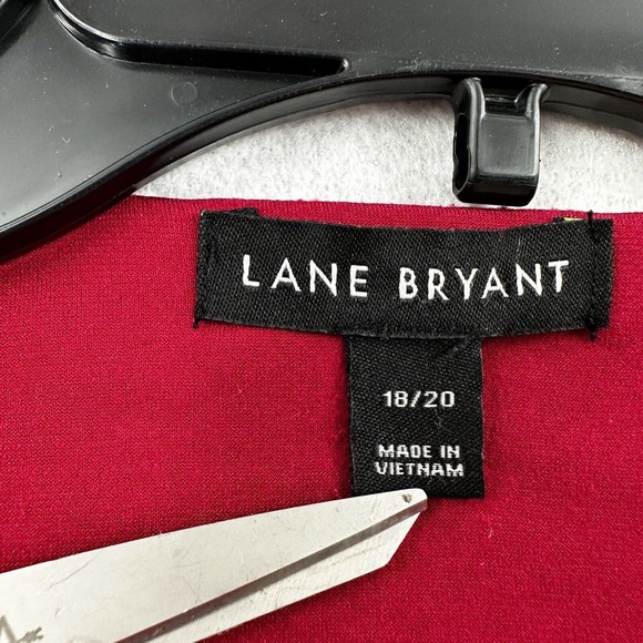 LANE BRYANT‎ Cardigan Cover Up Womens 18/20 Red Open Front Stretchy Blouse Top - Picture 12 of 15